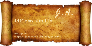 Józan Attila névjegykártya